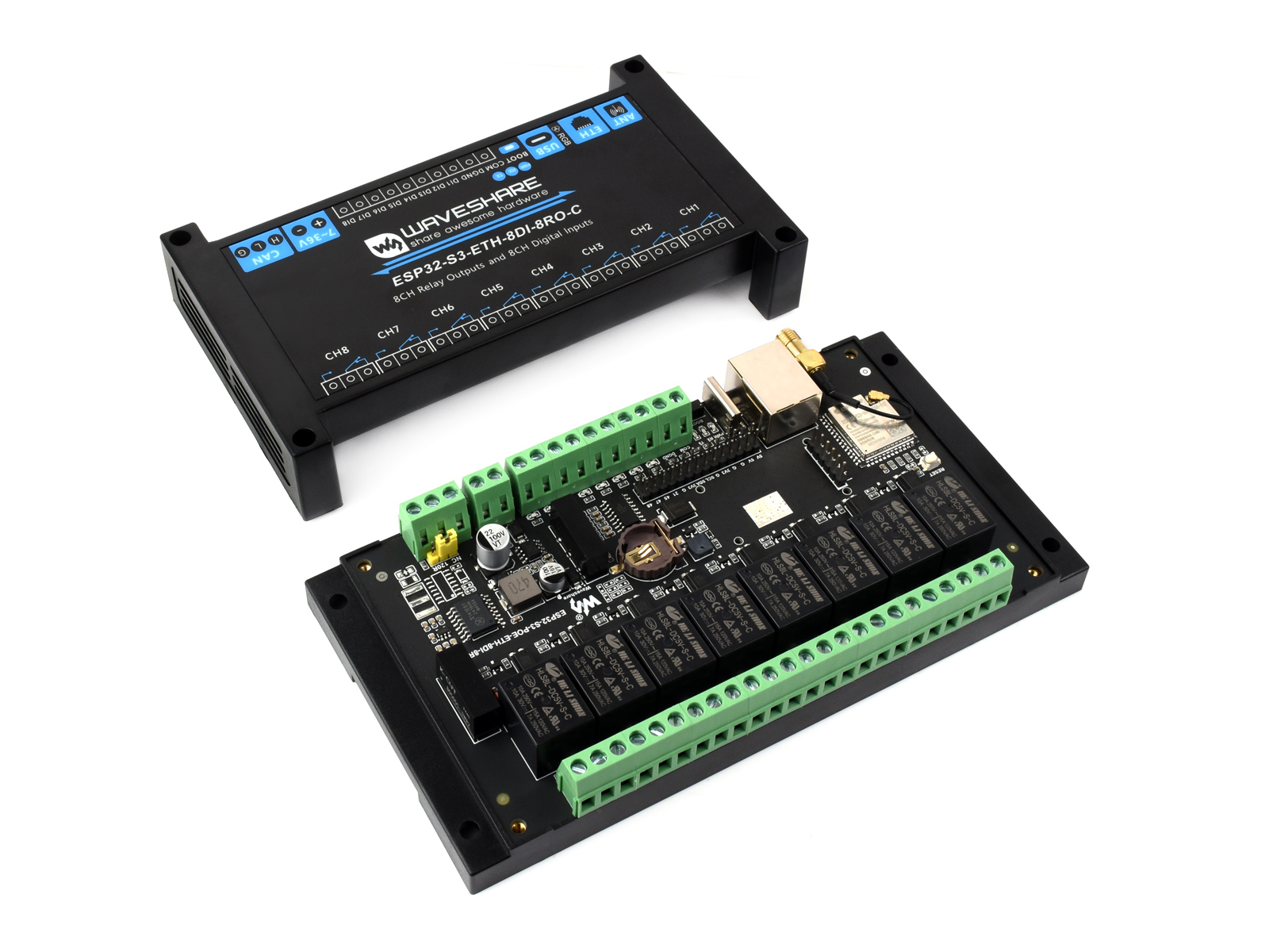 Industrial 8-Channel ESP32-S3  - Waveshare Esp32 recension och pris