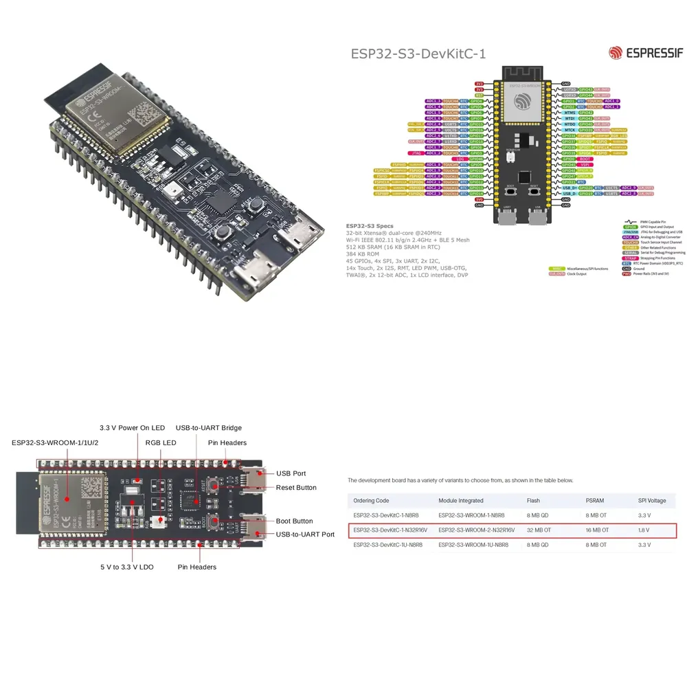 Espressif ESP32-S3-DevKitC-1 D - Devkitc recension och pris
